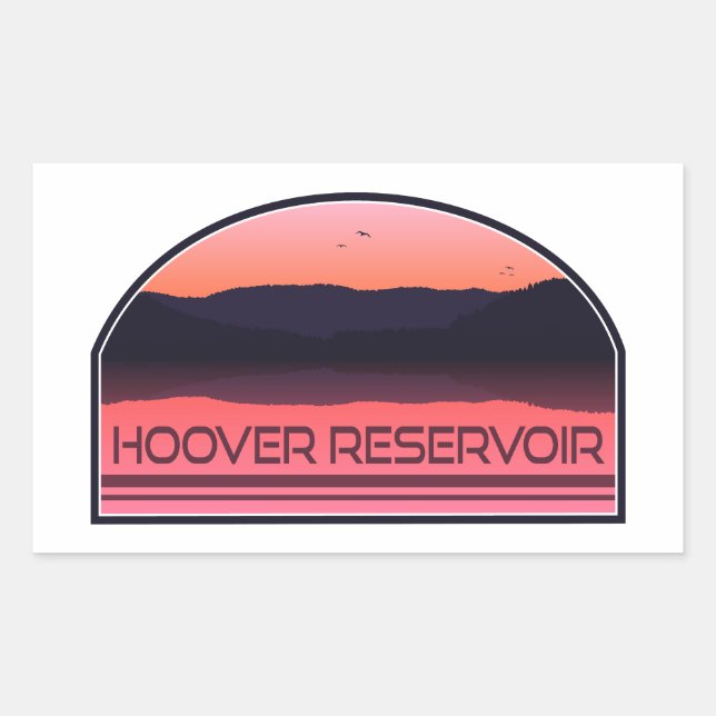 Hoover Reservoir Ohio Red Sunrise Rectangular Sticker (Front)