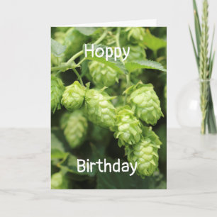 Hop Art: Hoppy Birthday greeting with wild hops Card