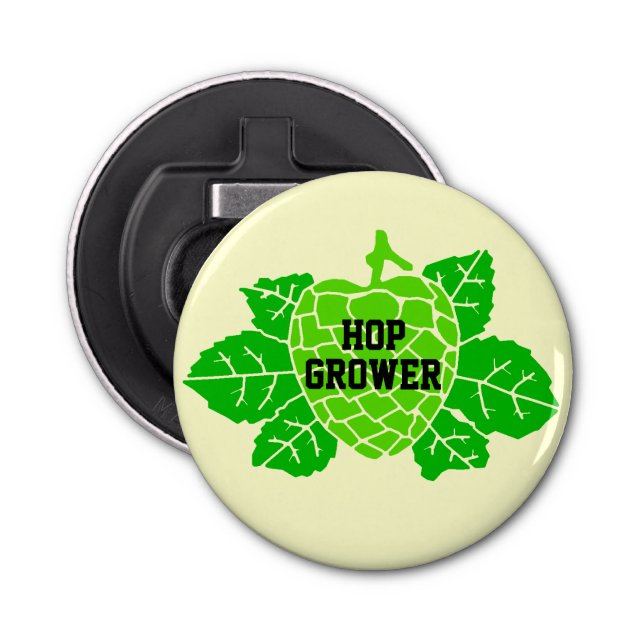 Hop Grower Hops Stencil Bottle Opener (Front)