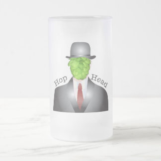 hop head frosted glass beer mug