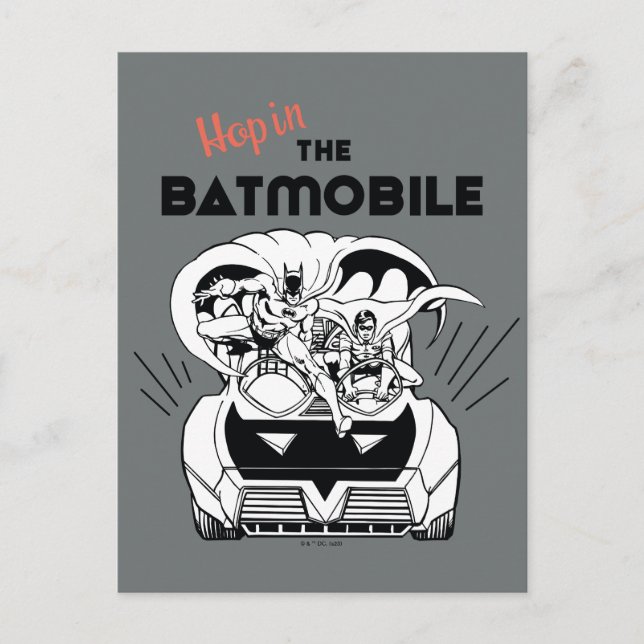 Hop in the Batmobile Postcard (Front)