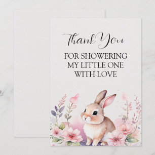 Hop Into Happiness With Modern Rabbit Thank You Card
