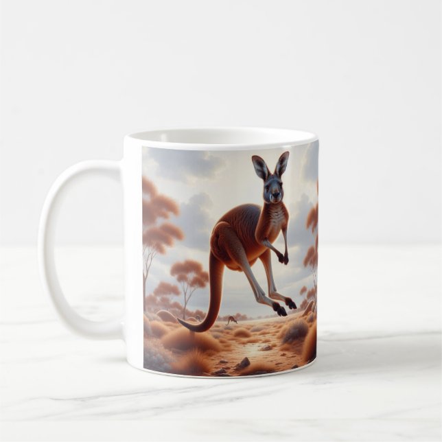 Hop into Your Morning Brew with Our Kangaroo Mug! Coffee Mug (Left)