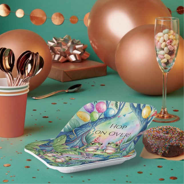 Hop On Over Birthday Party Paper Plate (Multi)