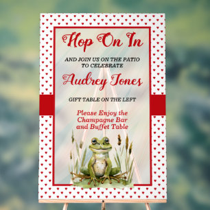 Hop On Over Cute Frog Baby Shower Acrylic Sign