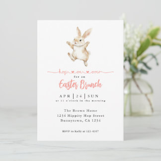 Hop on Over Easter Brunch and Egg Hunt  Invitation
