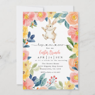 Hop on Over Easter Brunch and Egg Hunt  Invitation