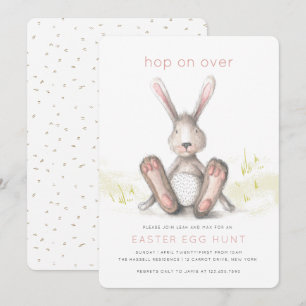 Hop on Over Easter Brunch Egg Hunt Invitation