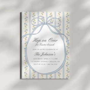 Hop on Over Easter Brunch Egg Hunt Spring Invitation