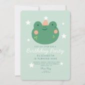 Hop on Over Frog Birthday Invitation (Front)