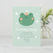 Hop on Over Frog Birthday Invitation (Standing Front)