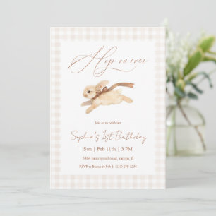 Hop on Over Running Bunny Birthday Invitation