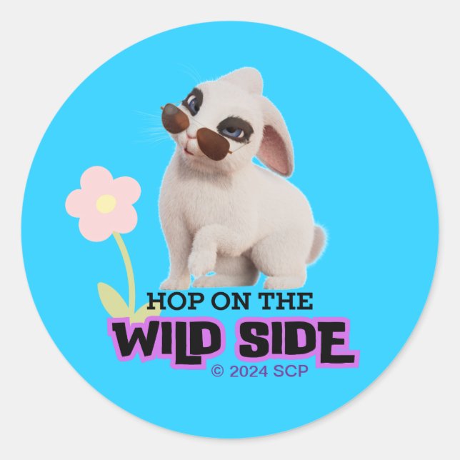 Hop on the Wild Side Classic Round Sticker (Front)