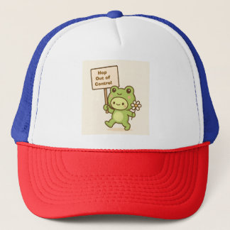 HOP Out of Control Frog Cute Whimsical Life Trucker Hat