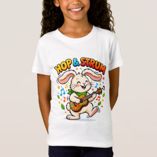 Hop & Strum Cute Bunny Playing Ukulele T-Shirt