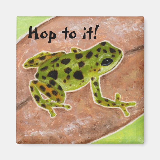 "Hop To It" froggy reminder magnet (Front)