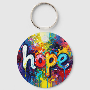 Hope Abstract Graffiti Style 104 Key Ring
