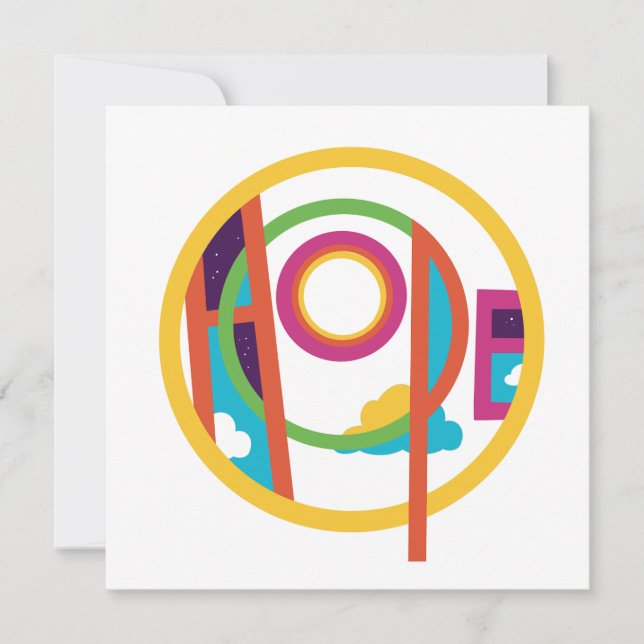 Hope Abstract Modern Art Note Card Smilelines (Front)