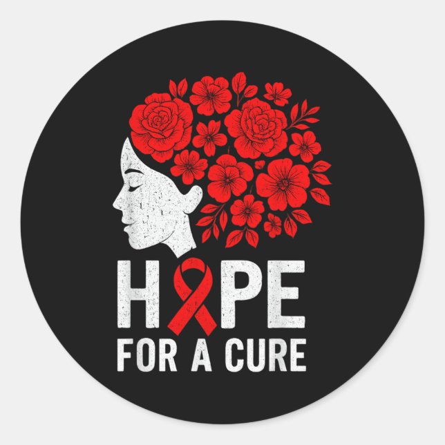 Hope Aids Butterfly Red Ribbon Hiv Aids Awareness  Classic Round Sticker (Front)
