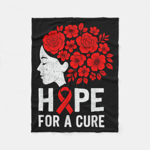 Hope Aids Butterfly Red Ribbon Hiv Aids Awareness Fleece Blanket