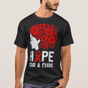 Hope Aids Butterfly Red Ribbon Hiv Aids Awareness T-Shirt