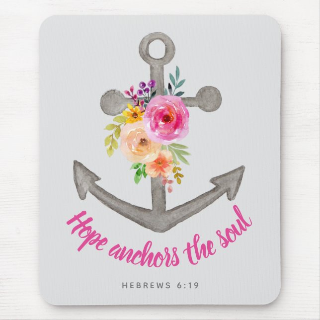 Hope Anchors The Soul Bible Verse Mouse Pad (Front)