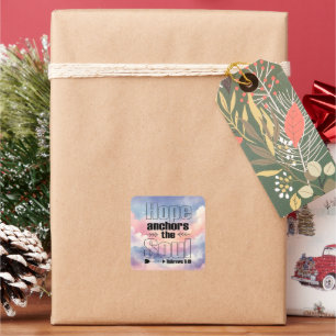 Hope Anchors the Soul Christian Design Square Sticker