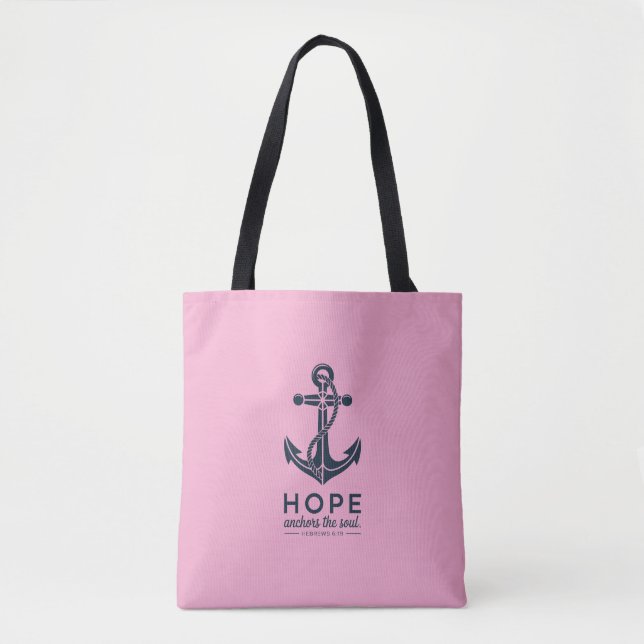 Hope Anchors The Soul Christian Tote Bag (Front)