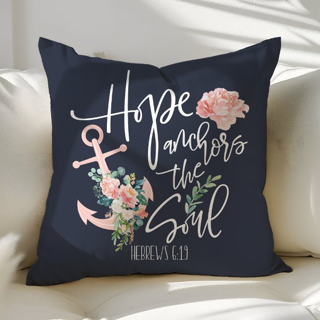 Hope Anchors The Soul Floral Religious Cushion (Creator Uploaded)