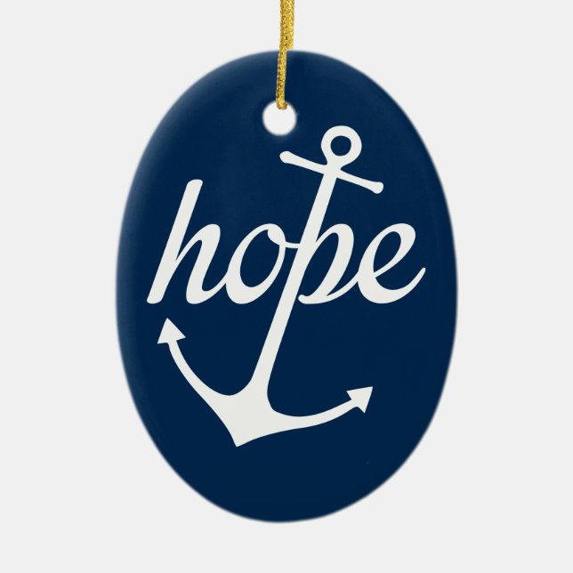 Hope Anchors The Soul (Hebrews 6:19) Ceramic Tree Decoration (Front)