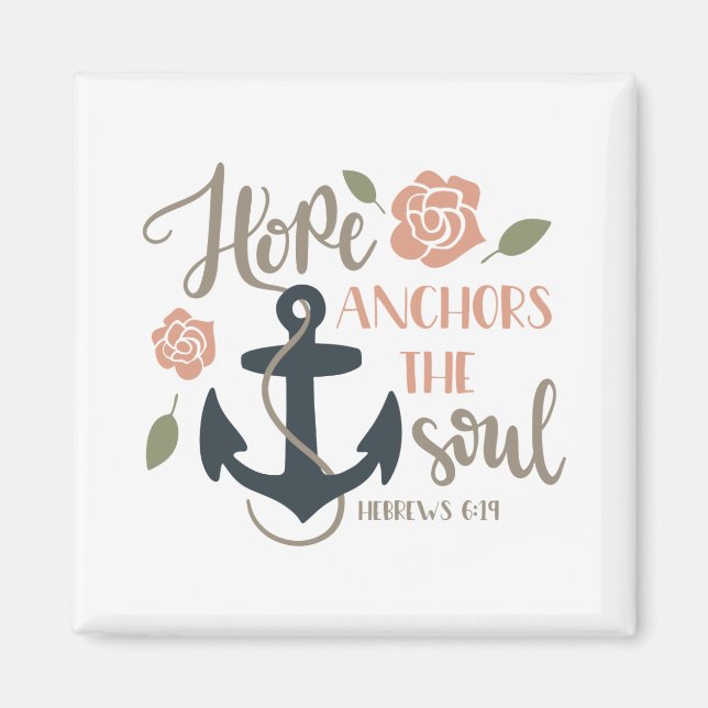 Hope anchors the soul magnet (Front)
