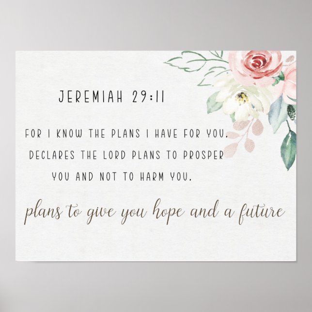 Hope and a future Bible Verse Poster (Front)