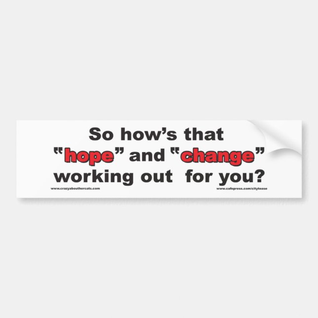 HOPE-AND-CHANGE BUMPER STICKER (Front)