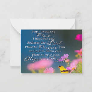 Hope and future flowers and bird card