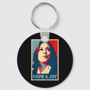 Hope And Joy Kamala Harris Obama 47th Vote Portrai Key Ring