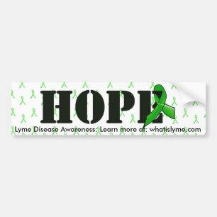 Hope and Lyme Disease Awareness Ribbon Bumper Sticker