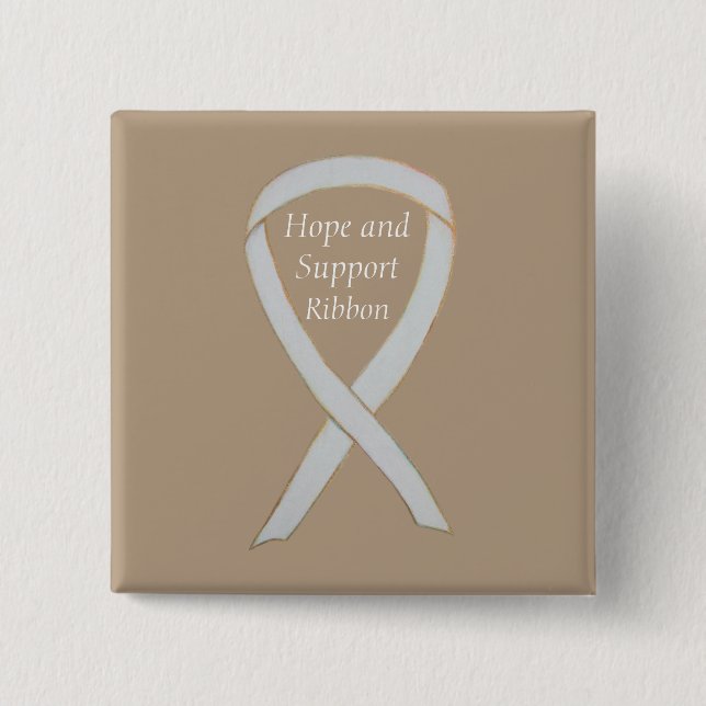 Hope and Support White Ribbon Pin (Front)
