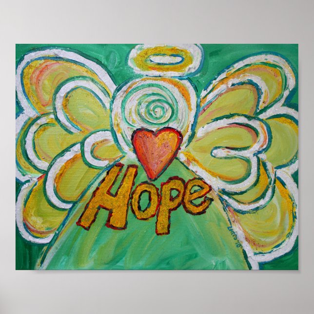 Hope Angel Inspirational Word Art Print Poster (Front)