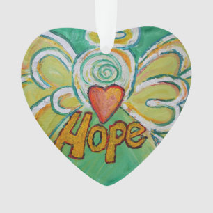 Hope Angel Word Art Gift Holiday Ornament