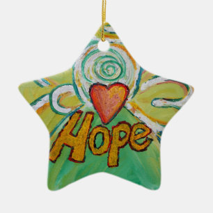 Hope Angel Word Art Gift Holiday Ornament