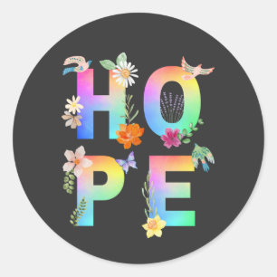 Hope Artistic Positive Motivational Inspirational Classic Round Sticker