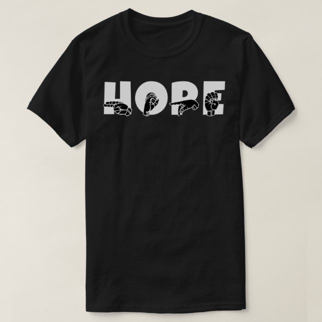 HOPE ASL Sign Language Design 5 T-Shirt (Design Front)