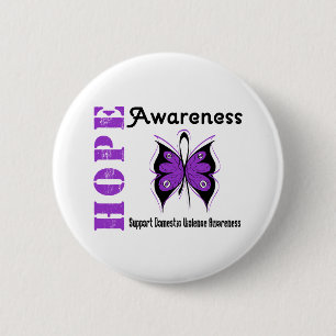 Hope Awareness Butterfly Domestic Violence 6 Cm Round Badge