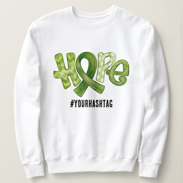 Hope Awareness Ribbon Personalised Hashtag Sweatshirt (Design Front)