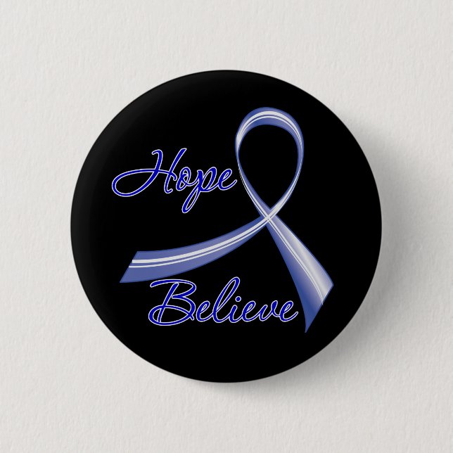 Hope Believe Colon Cancer 6 Cm Round Badge (Front)