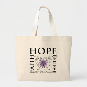 Hope Believe Faith - Crohn's Disease Large Tote Bag