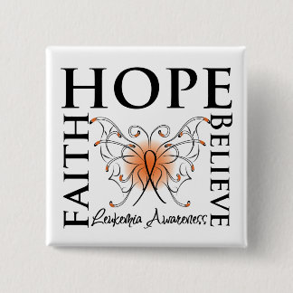 Hope Believe Faith - Leukaemia 15 Cm Square Badge