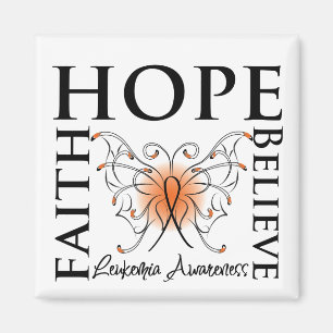 Hope Believe Faith - Leukemia Magnet