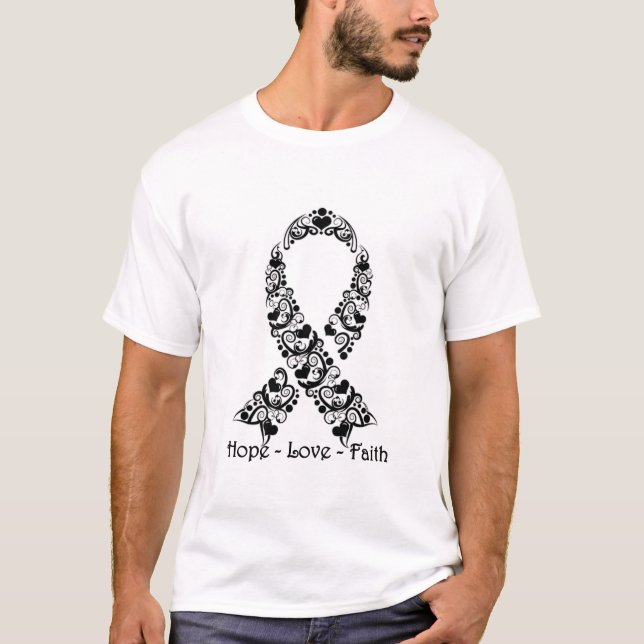 Hope Black Awareness Ribbon T-Shirt (Front)