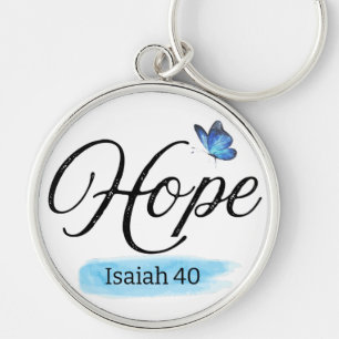Hope Blue Butterfly  Key Ring